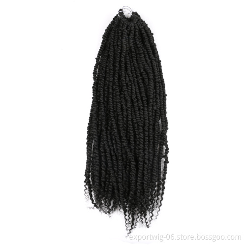 Pre-twisted Passion Twist Crochet Braiding Hair Extension Ombre Color Synthetic Fiber Pre-looped Passion Twist Braids